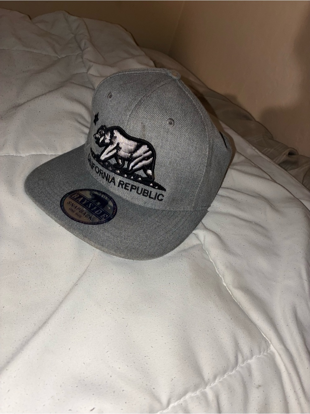 California Republic Grey Snapback Hat